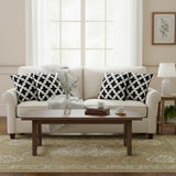 Set of Four 20" White And Black Geometric Cotton Blend Throw Pillow Covers