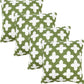 Set of Four 20" Green And White Geometric Cotton Blend Throw Pillow Covers