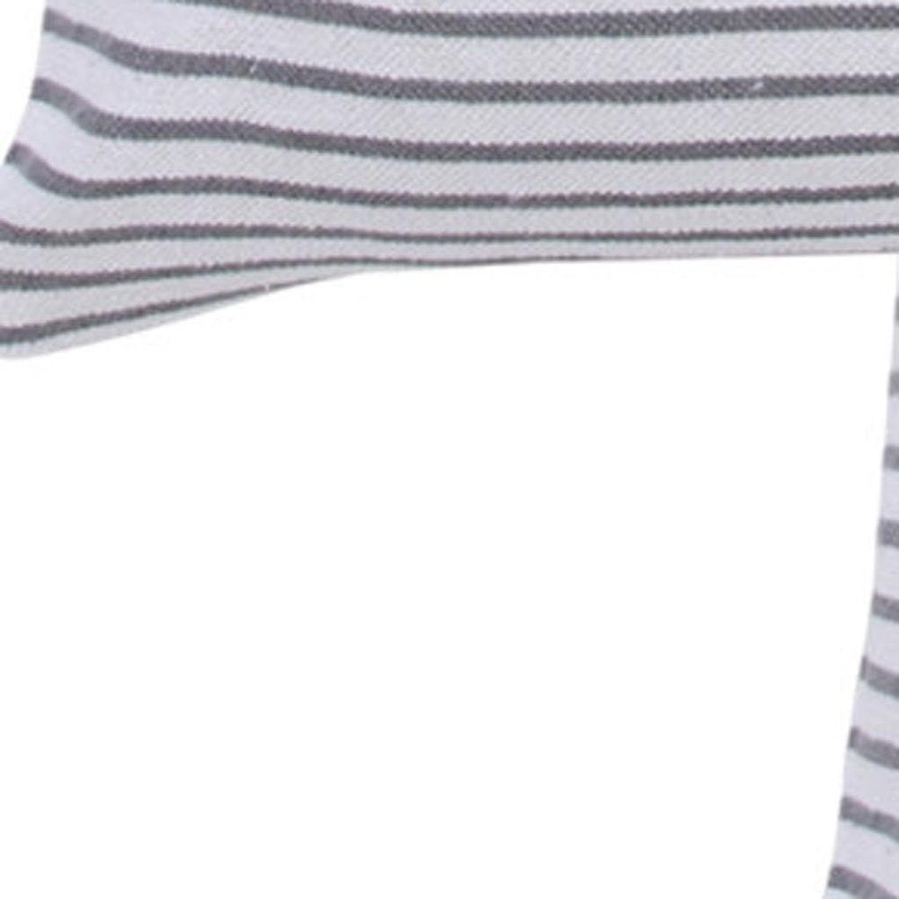 Set of Four 20" Gray And White Striped Cotton Throw Pillow Covers