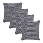 Set of Four 20" Black And White Geometric Cotton Throw Pillow Covers