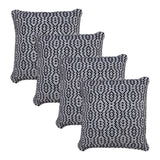 Set of Four 20" X 20" Black And White Lumbar Geometric Cotton Throw Pillow Covers