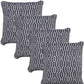 Set of Four 20" Black And White Geometric Cotton Throw Pillow Covers