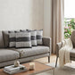 Set of Four 20" X 20" Black Gray And White Lumbar Striped Cotton Throw Pillow Covers