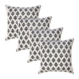 Set of Four 20" X 20" White And Black Lumbar Geometric Cotton Throw Pillow Covers