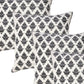 Set of Four 20" X 20" White And Black Lumbar Geometric Cotton Throw Pillow Covers