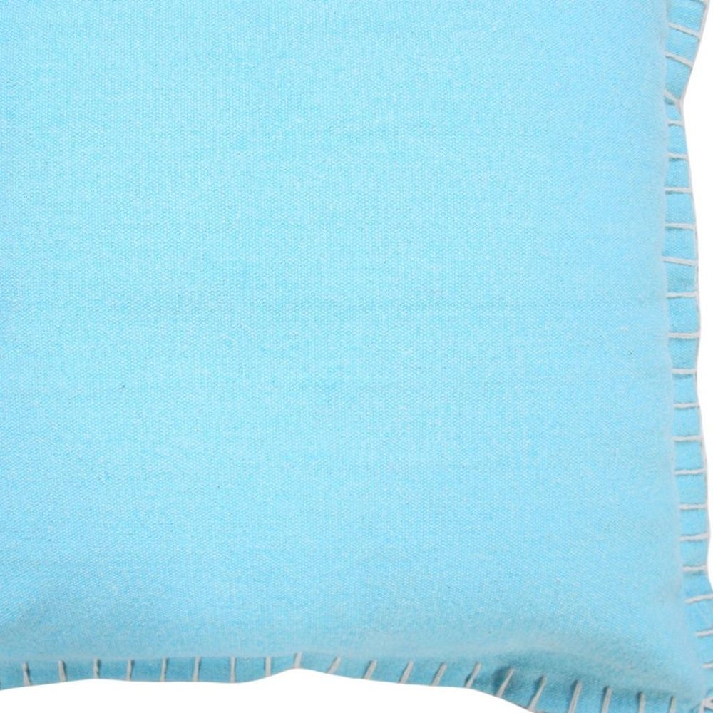 Set of Four 20" Blue Cotton Throw Pillow Covers