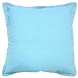 Set of Four 20" Blue Cotton Throw Pillow Covers