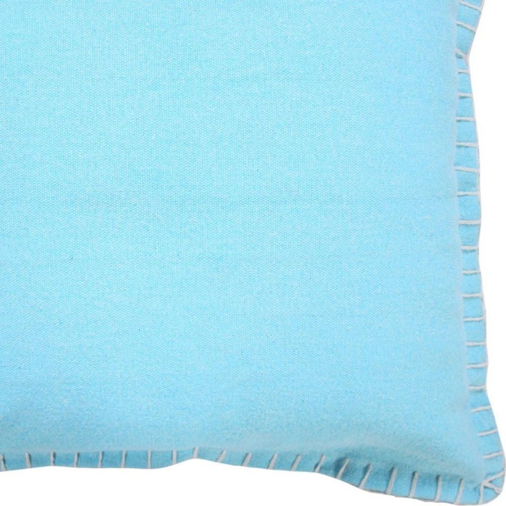 Set of Four 20" Blue Cotton Throw Pillow Covers