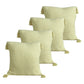 Set of Four 20" X 20" Yellow Lumbar Cotton Throw Pillow Covers with Tassels