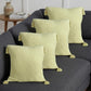 Set of Four 20" X 20" Yellow Lumbar Cotton Throw Pillow Covers with Tassels