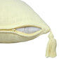 Set of Four 20" X 20" Yellow Lumbar Cotton Throw Pillow Covers with Tassels