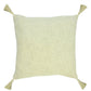 Set of Four 20" X 20" Yellow Lumbar Cotton Throw Pillow Covers with Tassels