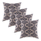Set of Four 20" Blue And Gray Geometric Cotton Throw Pillow Covers