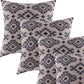Set of Four 20" Blue And Gray Geometric Cotton Throw Pillow Covers