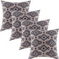 Set of Four 20" Blue And Gray Geometric Cotton Throw Pillow Covers