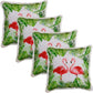 Set of Four 20" Light Pink And Light Green Throw Pillow Covers