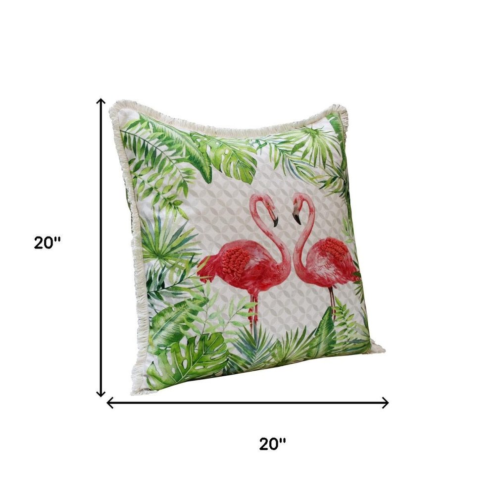 Set of Four 20" Light Pink And Light Green Throw Pillow Covers