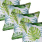Set of Four 20" X 20" Green And Blue Lumbar Beach Tropical Throw Pillow Covers