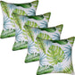 Set of Four 20" X 20" Green And Blue Lumbar Beach Tropical Throw Pillow Covers