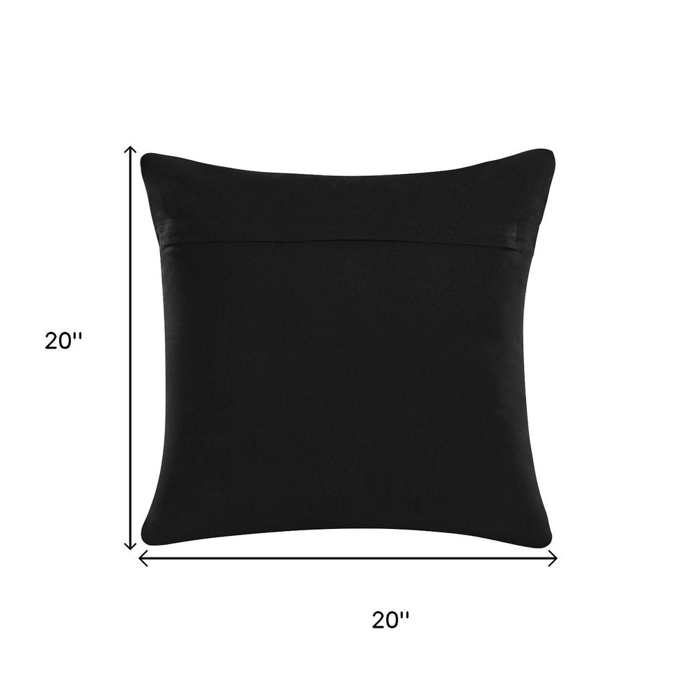 Set of Four 20" Black And White Throw Pillow Covers
