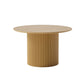 46" Natural Wood Pedestal Base Round Top Dining Table