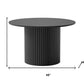46" Black Wood Pedestal Base Round Top Dining Table