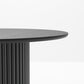 46" Black Wood Pedestal Base Round Top Dining Table
