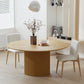 60" Natural Wood Pedestal Base Round Top Dining Table