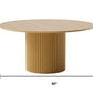 60" Natural Wood Pedestal Base Round Top Dining Table