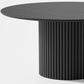 60" Black Wood Pedestal Base Round Top Dining Table