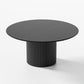 60" Black Wood Pedestal Base Round Top Dining Table