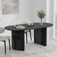 67" Black Wood Double Pedestal Base Oval Dining Table