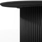 67" Black Wood Double Pedestal Base Oval Dining Table