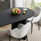 67" Black Wood Double Pedestal Base Oval Dining Table