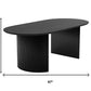 67" Black Wood Double Pedestal Base Oval Dining Table