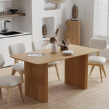 67" Natural Wood Double Pedestal Base Dining Table