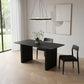 67" Black Wood Double Pedestal Base Dining Table