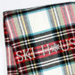 55" X 70" Black Red And White Plaid Cotton Blend Ski House Embroidered Throw Blanket with Fringe