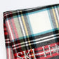 55" X 70" Black Red And White Plaid Cotton Blend Ski House Embroidered Throw Blanket with Fringe