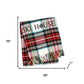 55" X 70" Black Red And White Plaid Cotton Blend Ski House Embroidered Throw Blanket with Fringe