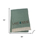 55" X 70" Sage And White Cotton Blend Lake House Embroidered Throw Blanket with Fringe