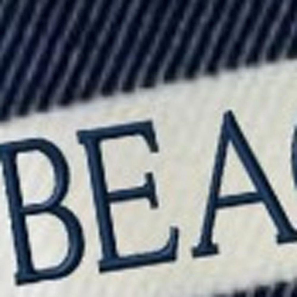 55" X 70" Navy Blue And White Stripe Cotton Beach House Embroidered Throw Blanket with Fringe