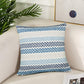 18" Blue And Beige Beach Chevron Cotton Throw Pillow Cover