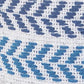 18" Blue And Beige Beach Chevron Cotton Throw Pillow Cover