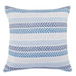 18" Blue And Beige Beach Chevron Cotton Throw Pillow Cover