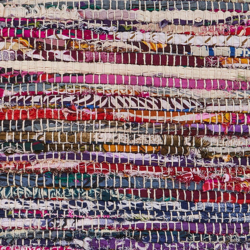 18" Pink And Blue Striped Rayon Throw Pillow Cover