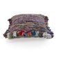 26" Blue Orange Pink And Red Striped Rayon Throw Pillow Cover with Tufts