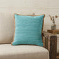 20" Turquoise And Tan Beach Cotton Blend Throw Pillow Cover with Texture