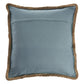 20" Blue And Tan Beach Cotton Blend Throw Pillow Cover