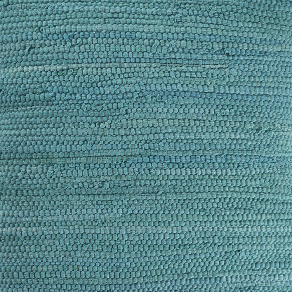 20" Turquoise And Tan Beach Cotton Blend Throw Pillow Cover with Texture